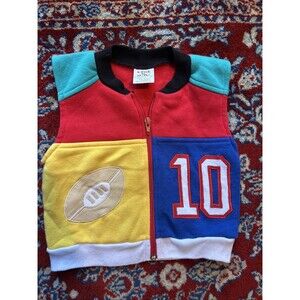 Little by Little Boy's Colorblock Zip Football Vest Size 24 Months